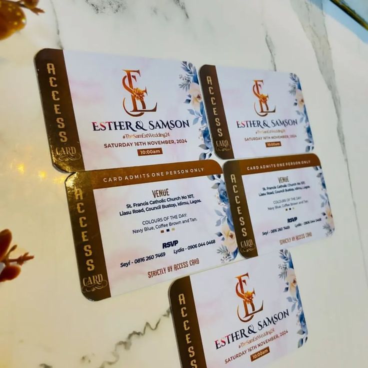 custom wedding access card printing in lagos